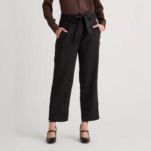 Quince Stretch Crepe Paperbag Pants in Black